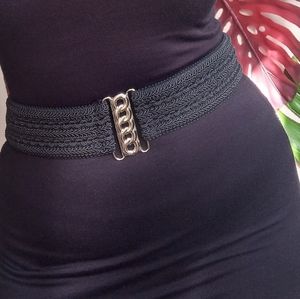Elastic Belt with Clasp in Sterling Steel